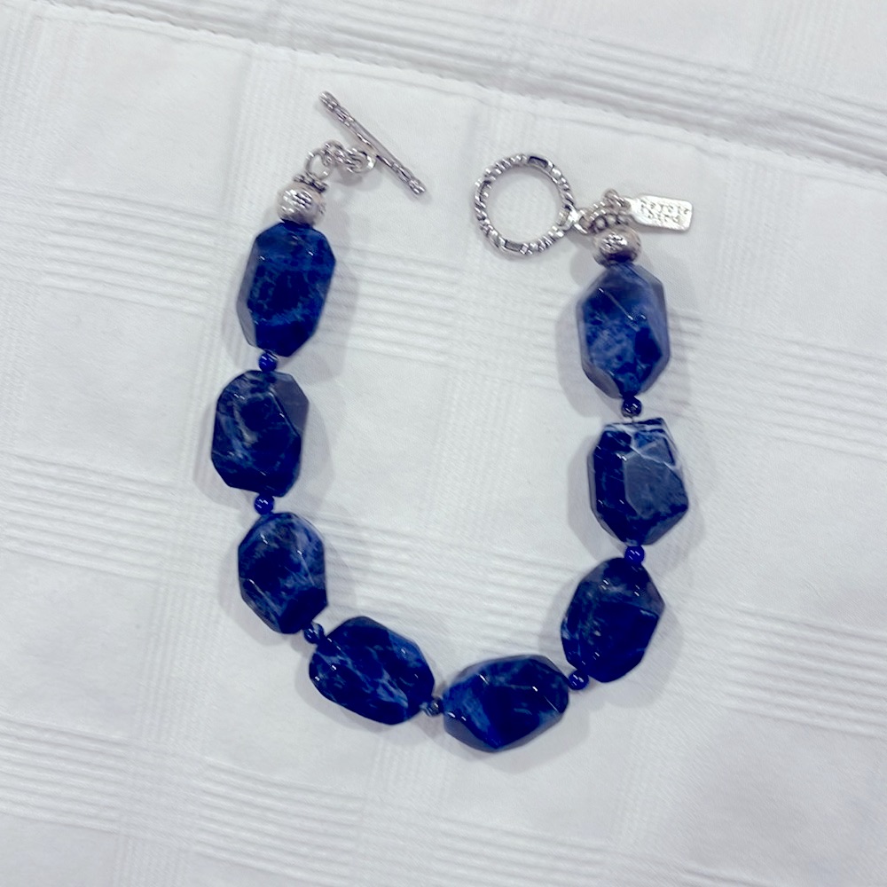Peyote Bird Sterling And Sodalite Bracelet